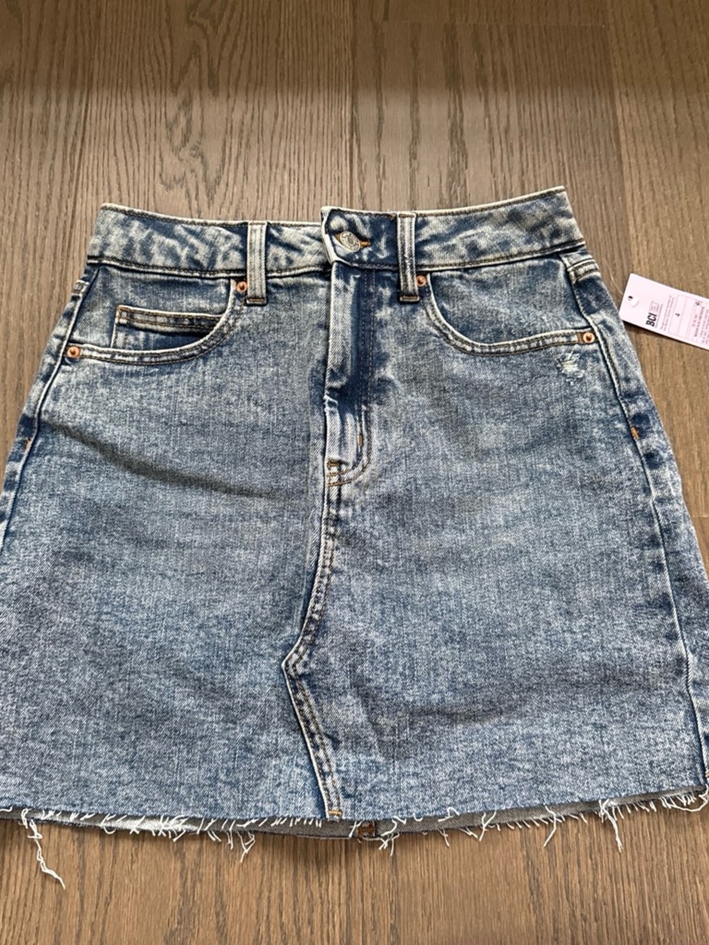 Target Light Blue Denim Mini Skirt with Frayed Hem
